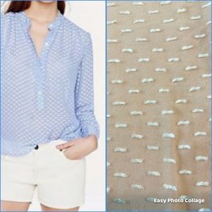 J. Crew Silk Blend Dash Dot Pullover Blouse. Peach Color. Size 0.